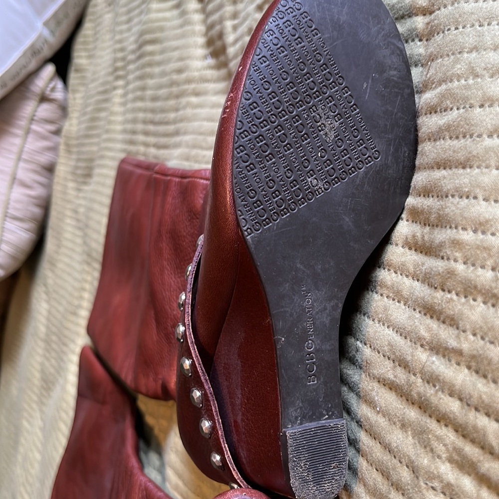 BCBG Brown Ankle Boots with Silver Accents - Picture 8 of 8